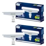 Philips 12W Emergency T-Bulb | Rechargeable Emergency Inverter T-Bulb For Hall & Home | Bulb Base : B22, Colour : Crystal Light, Pack Of 2