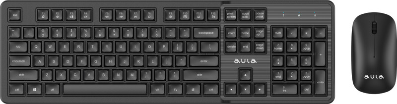 Aula Ac202 Wireless Keyboard & Mouse Combo, Wireless Standard Multi-Device Keyboard Compatible With Desktop, Laptop, Tablet, Ipad, Mac(Black)