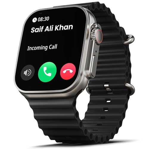 Goboult Newly Launched Crown Smart Watch 1.95” Screen, Bt Calling, Working Crown, Zinc Alloy Frame, 900 Nits Brightness, Ai Voice Assistant, Spo2 Monitoring, 120+ Sports Mode (Pure Black)