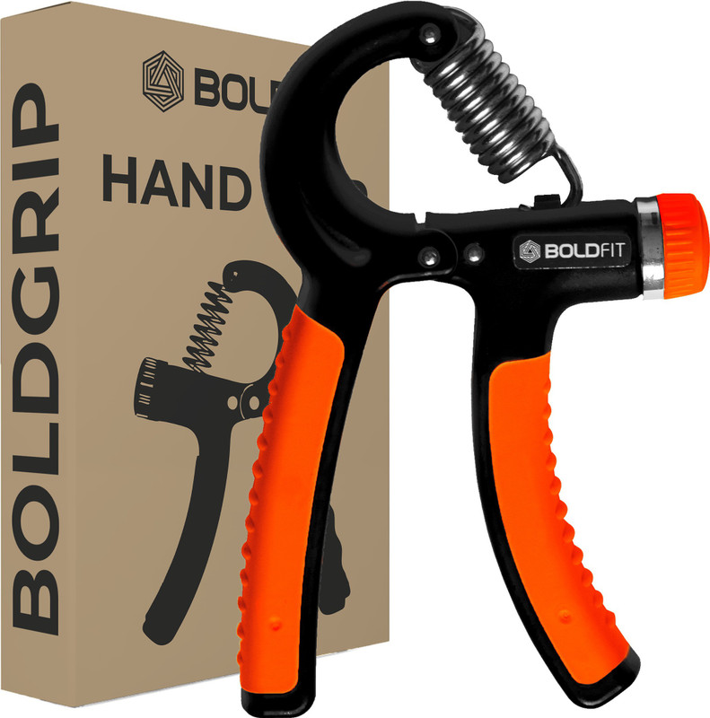Boldfit Hand Grip Band For Gym Strengthener Hand Gripper Men Forearm Exercise Handgrip Hand Grip/Fitness Grip(Orange, Black)