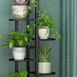 Eylex Plant Stand Metal 6 Tier Multiple Flower Pot Holder Shelf Indoor Outdoor Planter Display Shelving Unit For Patio Garden Corner Balcony Living Room (Black)
