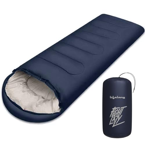 Lifelong Sleeping Bag For Adults – Winter Sleeping Bags Certified For Temperatures 4°C To 10°C – Mummy Shape Foldable Camping Bed Height Upto 6’5”Feet – Travel Accessory For Camping, Hiking, Trekking