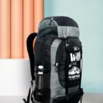 Jholawala Adventure Series Waterproof Trekking Hiking Travel Bag With Shoe Compartment Rucksack  – 60 L(Black, Grey)