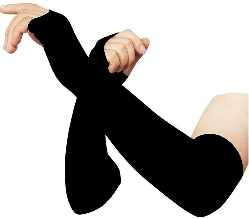 Autosite Nylon Arm Sleeve For Men & Women(Free, Black)