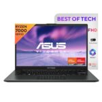 Asus Vivobook Go 14, Amd Ryzen 3 7320U,Thin & Light (Amd Radeon Igpu/8Gb Ram/512Gb Ssd/Fhd/14/60Hz/42Whrs/Windows 11/M365 Basic (1Year)*/Office Home 2024/Mixed Black/1.38 Kg) E1404Fa-Nk3325Ws