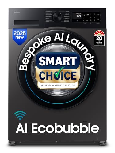 Samsung Smart Choice 12 Kg, 5Star, Ai Ecobubble, Super Speed, Wi-Fi, Hygiene Steam With Inbuilt Heater, Digital Inverter, Fully-Automatic Front Load Washing Machine (Ww12Dg5B24Axtl, Inox)