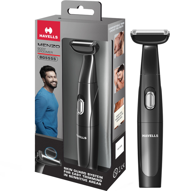 Havells Menzo Bg5555 Body Groomer 90 Min  Runtime 3 Length Settings(Black, Grey)