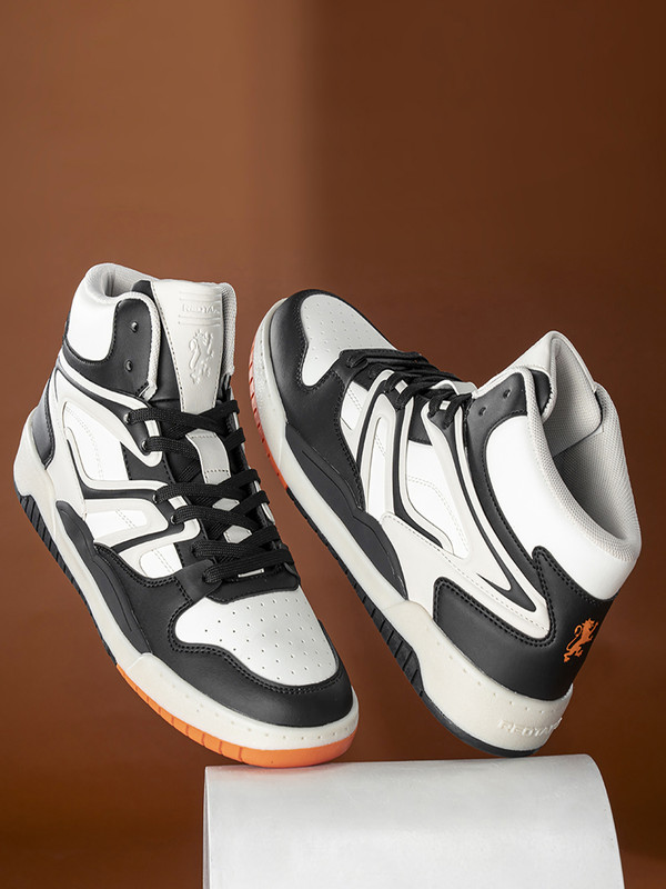 Red Tape Casual Sneaker Shoes For Men | Elegantly Rounded Front, Soothing Insole Sneakers For Men(White, Orange , 6)