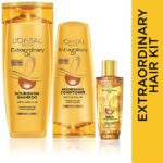 L’Oréal Paris Extraordinary Oil Shampoo (340 Ml) + Conditioner (180 Ml) + Serum (30 Ml)(3 Items In The Set)
