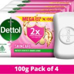 Dettol Skincare Moisturizing Bathing Soap With 2X Moisturisers(4 X 100 G)