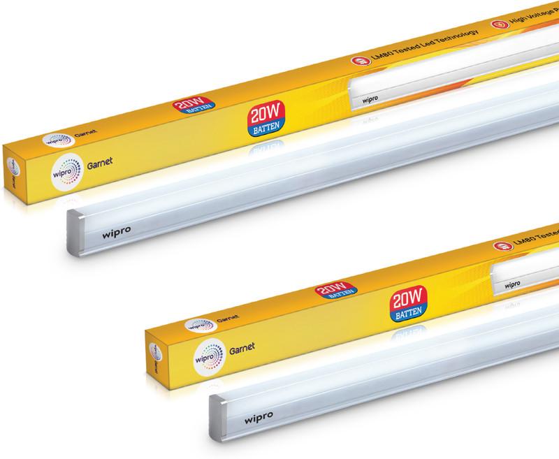 Wipro 20W 4 Feet Led Batten 6500K (Cool Day Light) – Pack Of 2 20 W 115 Cm Tube Light(White, Pack Of 2)