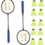 Cloverbyte Badminton Kit Set Of 2 Piece Racquet With 10 Piece Plastic Shuttlecock Badminton Kit