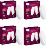 Philips Full Glow 18-Watt Round Led Surface Downlighter,Cool Day Light, Pack Of 4 Ceiling Light Ceiling Lamp(White)