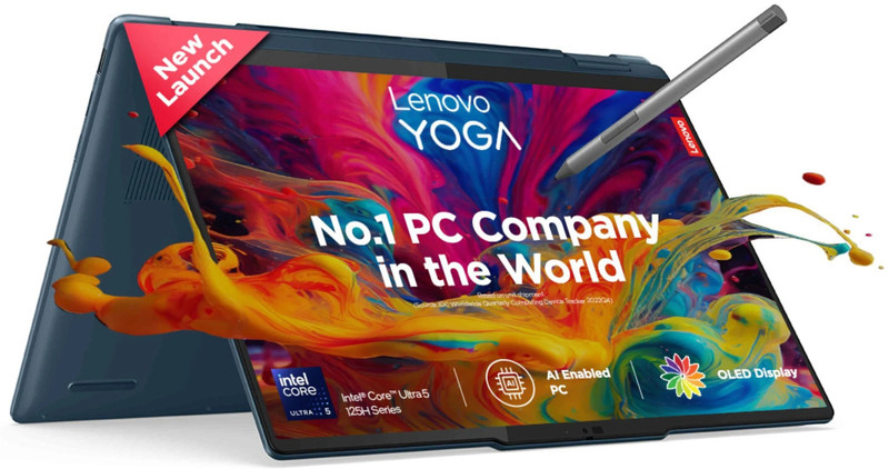 Lenovo Yoga 7 Oled Ai Pc Intel Core Ultra 5 125H – (16 Gb/1 Tb Ssd/Windows 11 Home) 14Iml9 2 In 1 Laptop(14 Inch, Tidal Teal, 1.49 Kg, With Ms Office)