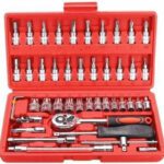A P Super Store High Quality 46Pcs 1/4-Inch Socket Set Tool Ratchet Torque Wrench Combo Tools Kit Car Repair Box For Bike Spanner Motorcycle Force Car Repair Tool Kit, Car Repair Tools, Socket Set, Socket Set 46, Socket Wrench Tool Kit, Wrench Set, Wrench Set Box Socket Tools, Socket Tool Kit, Socke