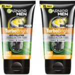 Garnier Men Turbo Bright Double Action,Anti Pollution With Charcoal And Vitamin C Face Wash(300 G)