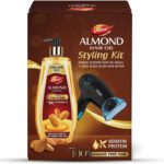 Dabur Hair Styling Kit | Almond Hair Oil- 650Ml + Vega Glow Glam Hair Dryer- 1000W(2 Items In The Set)