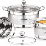 Greenchef Cook And Serve 3 In 1 Induction Bottom Cookware Set(Stainless Steel, 3 – Piece)