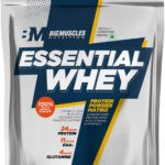 Bigmuscles Nutrition Essential| 24G Protein With Digestive Enzymes, Vitamin & Minerals Whey Protein(1 Kg, Unflavoured Raw Whey)