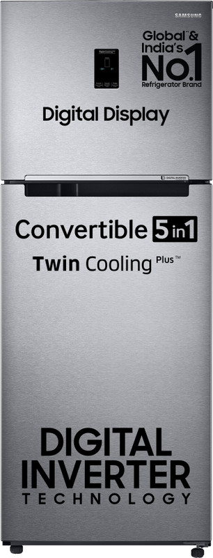 Samsung 385 L Frost Free Double Door 2 Star Convertible Refrigerator  With Digital Inverter, Convertible 5-In-1 And Display(Refined Inox, Rt42C5532S9/Hl)