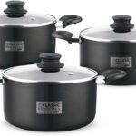 Classic Essentials 3 Pc Biryani Handi With Glass Lid, Casserole Set, Induction Bottom Non-Stick Coated Cookware Set(Ptfe (Non-Stick), Aluminium, 3 – Piece)