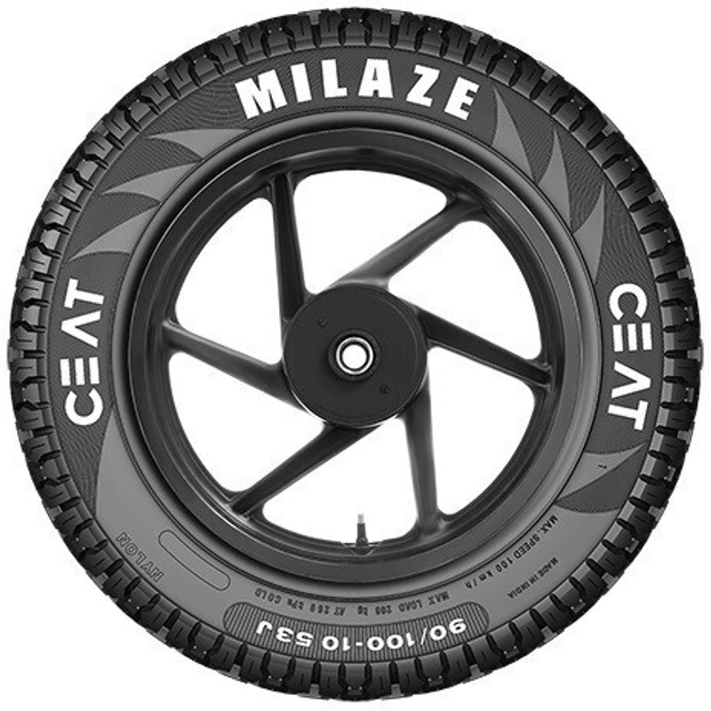 Ceat 105918 Milaze Tl 53J Sw 90/100-10 Front & Rear Two Wheeler Tyre(Street, Tube Less)