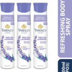 Yardley London English Lavender Refreshing Body Spray 200Ml Deodorant Spray  –  For Women(600 Ml, Pack Of 3)