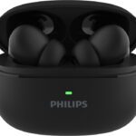 Philips Tat1150Bk Earbuds With Anc/Enc, 55H Playtime, 13Mm Drivers, Ipx5 Proof, Bt V5.3 Bluetooth(Deep Black, True Wireless)