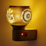 Arabex Glass Kapoor Dani, Electric Camphor Diffuser Ganesh Ji Om Electic Camphor Burne, |Multipurpose Incense Aroma Dhoop Dani|Camphor Burner Diffuser,Electrical Night Lamp For Office, Home Pack 1