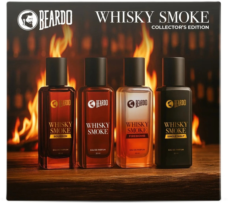 Beardo Whisky Smoke Collectors Edition | Bourbon, Firebomb & Single Malt | Long Lasting Perfume  –  80 Ml(For Men)