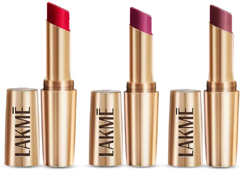 Lakmé 9 To 5 Priming Matte Lipstick(Plum Pick,Mauve Matter,Red Twist, 10.8 G)