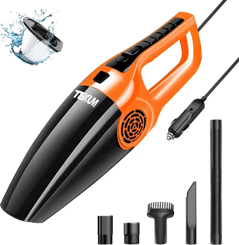 Texum Tvc-A80 Car Vacuum Cleaner With High Suction Power 4 Kpa Car Vacuum Cleaner(Orange)
