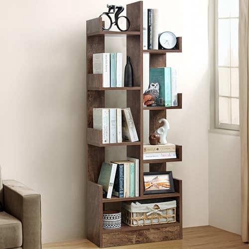 About Space Open Book Shelf Diy Book Storage Display Rack – Wooden Multipurpose Book Storage Display Organizer Rack With Solid Finish Showcase Stand (L 47 X W 20.8 X H 141.2 Cm)