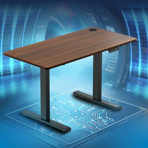 The Sleep Company – Adjustable Desk | Sit-Stand Ergonomic Table | Electric Height Adjustable Desk For Laptop | Work From Home Desk With Memory Preset Controller | 1600 X 700 Top | Wooden & Black
