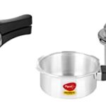 Pigeon By Stovekraft Aluminium Cooker Combo Set, 2-Pieces (2+3+5 Litres), Silver