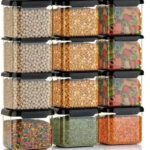 Saraza Plastic Grocery Container  – 550 Ml(Pack Of 12, Black)