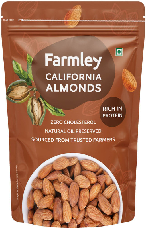 Farmley Popular California Almonds(1 X 500 G)