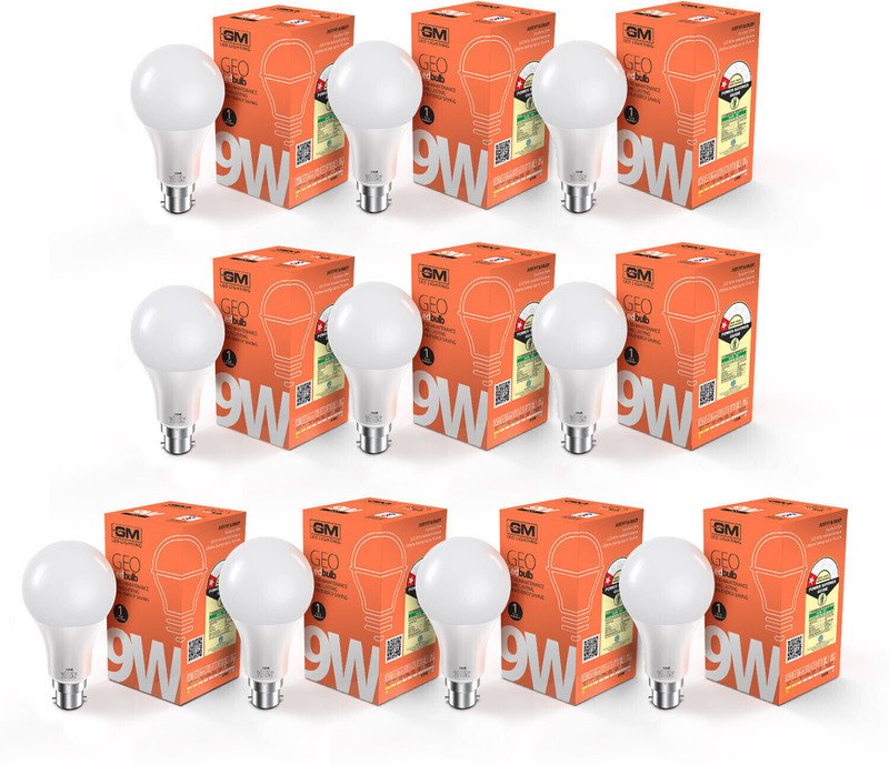 Gm 9 W Basic Standard B22 Led Bulb(White, Pack Of 10)