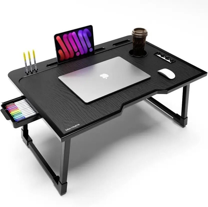 Alliance Wood Portable Laptop Table(Finish Color – Black)