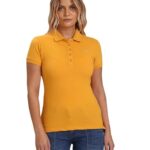 U.S. Polo Assn. Women’S Ribbed Collar Solid Polo Shirt (Uwaw22Tsh027_Yellow_S)
