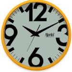 Ajanta Analog 29 Cm X 29 Cm Wall Clock(Orange, With Glass, Standard)