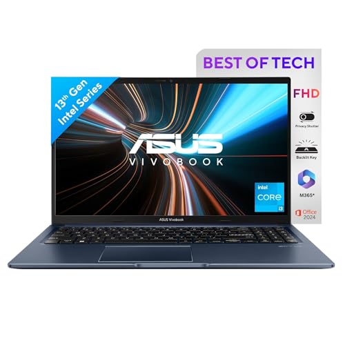 Asus Vivobook 15, Intel Core I3 13Th Gen 1315U, 8Gb Ram, 512Gb Ssd, Fhd 15.6″, Windows 11, Office Home 2024, Quiet Blue, 1.7Kg, X1504Va-Nj3321Ws, Intel Uhd Igpu, M365 Basic (1Year)* Laptop