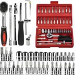 Joyful Junction 46Pcs Sockets, Extension Bars, Mechanic Kits For Household Auto Repair Set Tool Box