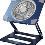 Portronics My Buddy K10 Portable Laptop Stand With Usb Powered Cooling Fan Metal Carbon Steel Desk Stand Laptop Stand With Adjustable Height Compatible With Universal Laptops(Grey)