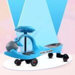 Kidsmate Magic Swing Car For Kids With Music & Led Lights |Ride-On Baby Car| Kids Push Car| Swing Car| Elegant Design With Extra Wide Seat| For Kids 2 Years & Above (Blue)