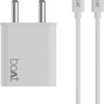 Boat 22.5 W Quick Charge 3 A Wall Charger For Mobile With Detachable Cable(White, Cable Included)