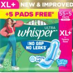 Whisper Ultra Hygiene+Comfort Xl+ ,Protection For Heavy Flow Sanitary Pad(Pack Of 60)