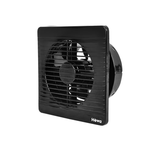 Hewa Onyx 6 Inch 150Mm High Speed Ventilation Exhaust Fan For Bathroom, Kitchen With 2 Year Warranty (Black)