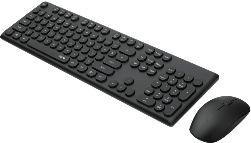 Rapoo X260 Keyboard And Mouse Combo Wireless Standard Desktop Keyboard Compatible With Desktop, Laptop, Mac Multimedia_Keys(Black)