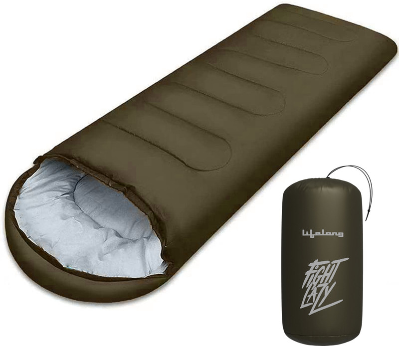 Lifelong Sleeping Bag For Adults – Winter Sleeping Bags – Temperatures 4°C To 10°C Sleeping Bag(Green)